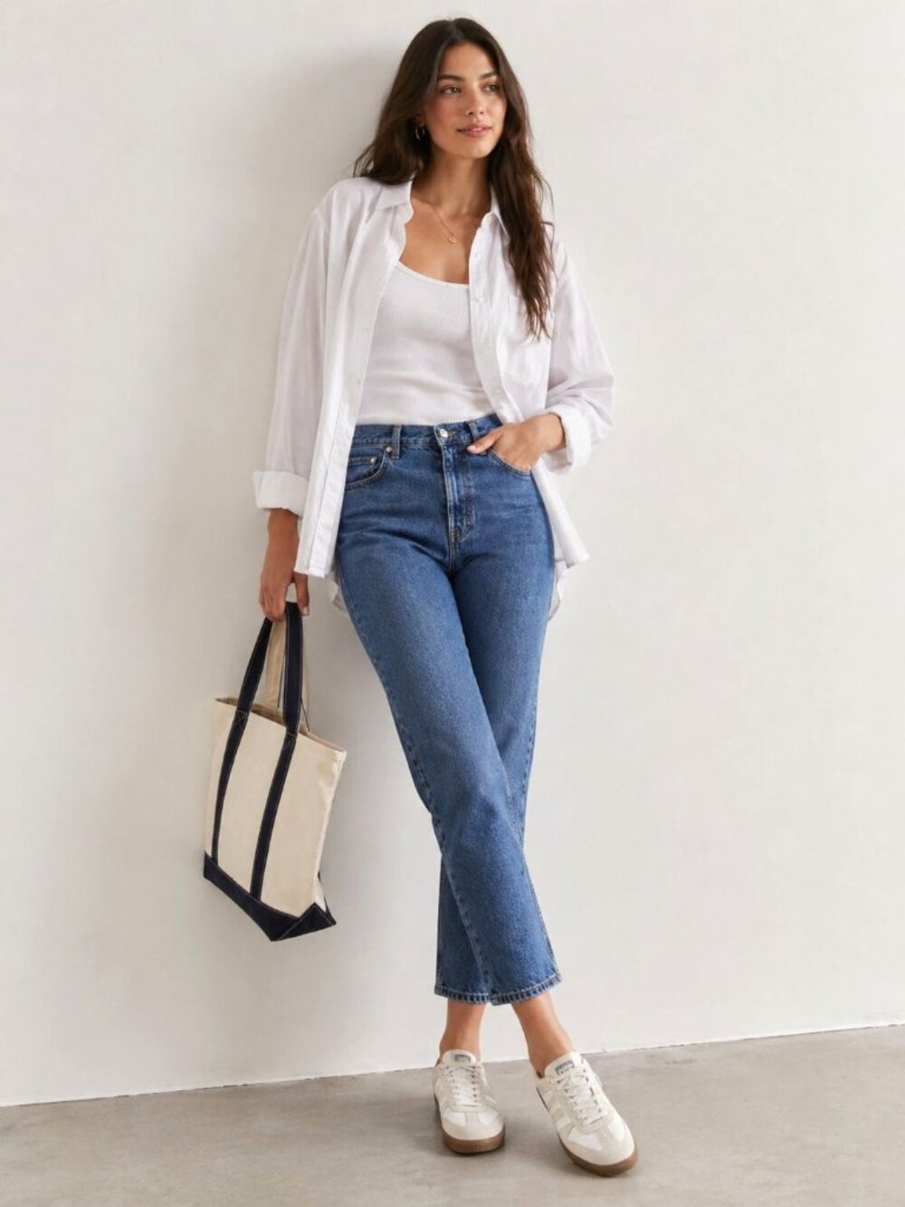 The Curvy 90s Cheeky Straight Jean By Everlane - Vintage Mid Blue High Rise 24 - Picture 2 of 16